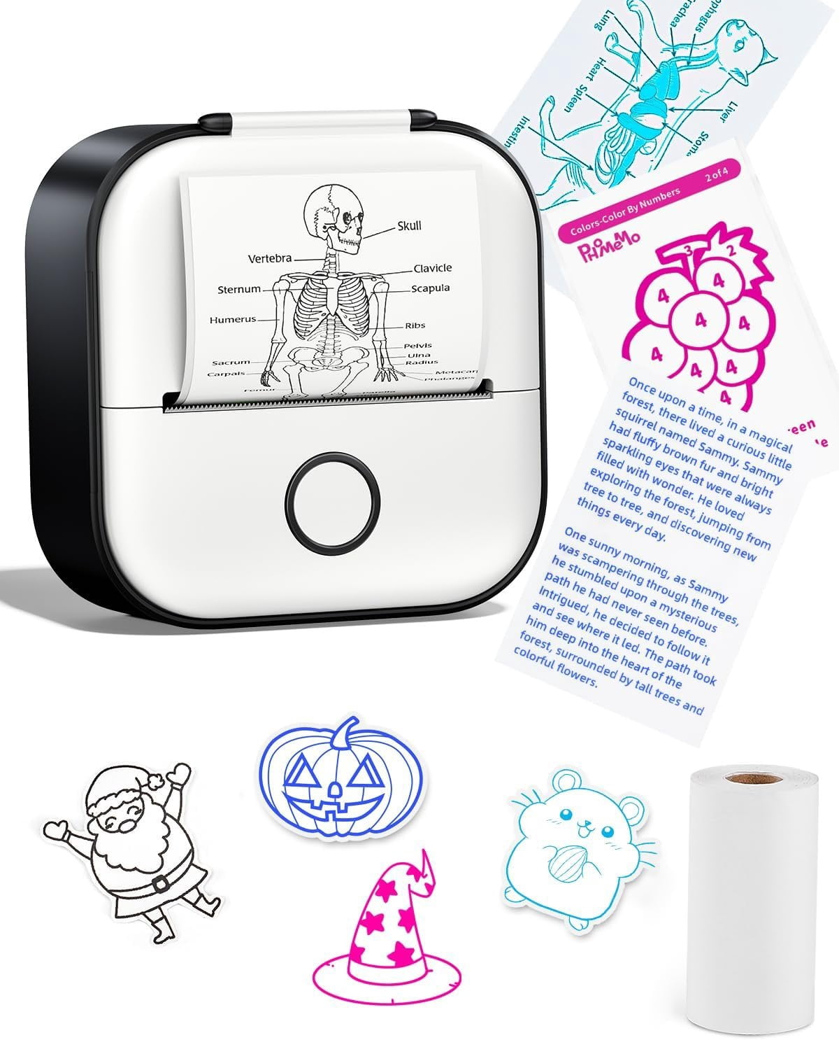 Sticker Printer - Mini Printer T02 Portable Thermal Inkless Sticker ...