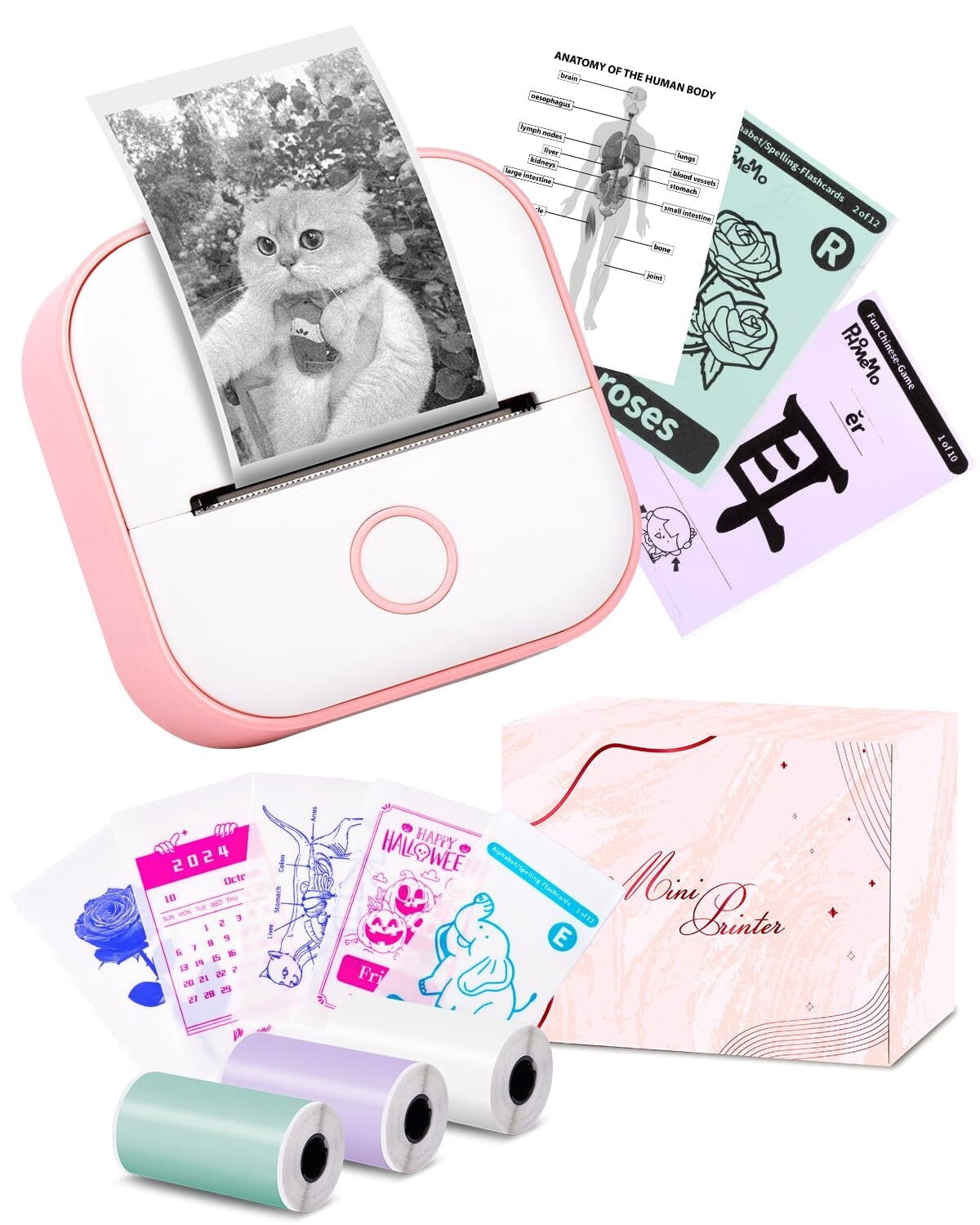 Sticker Print Device Sticker Printer - Mini Thermal Sticker Printer, T02 Inkless Pocket ...