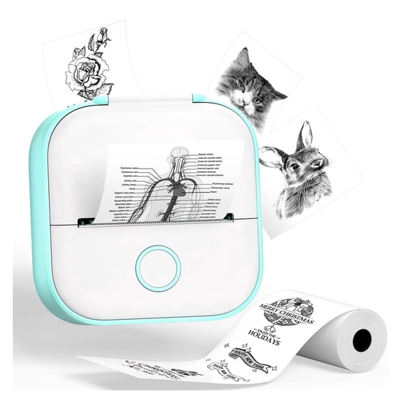 Mini Sticker Printer Maker, Inkless Machine Portable, Bluetooth Thermal Pocket Photo Maker for Study Notes, Daily, Photos, DIY