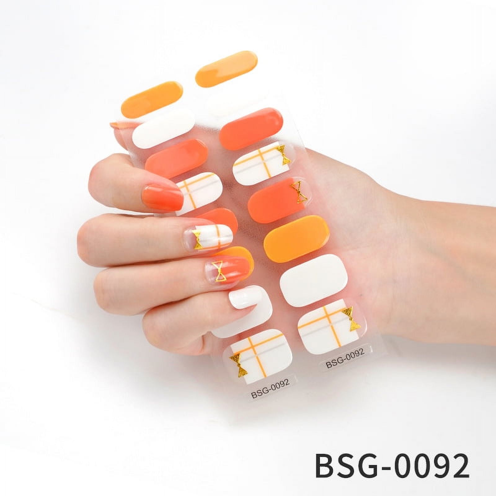 Sticker Semi Cured Gel Nail Polish Strips Gel Nail Full Wraps Strips