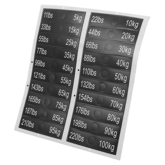 FRCOLOR Black Weight Label Stickers for Gym Equipment Easy Apply Remove Weight Tags