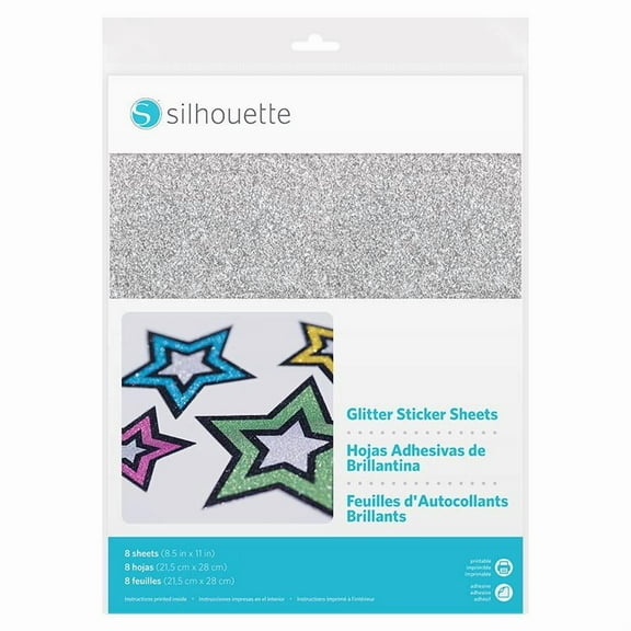 Sticker Sheets - Silver Glitter