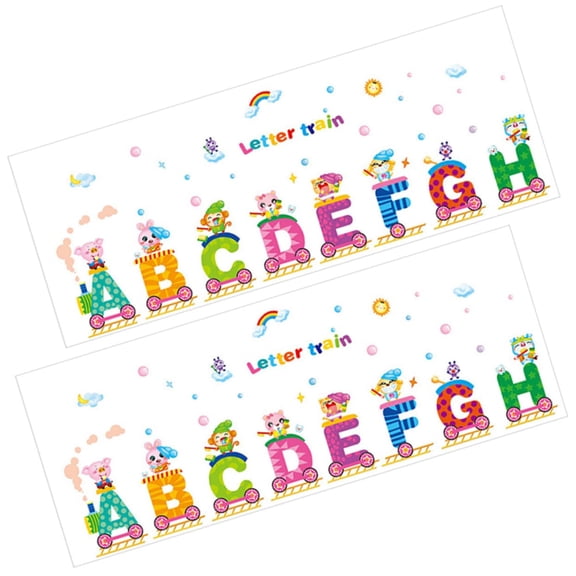 Sticker Sheets for Kids Letter Wall Decor Kindergarten Wall Chart Removable Animal ABC Wall Sticker Alphabet Decal 2 Sets