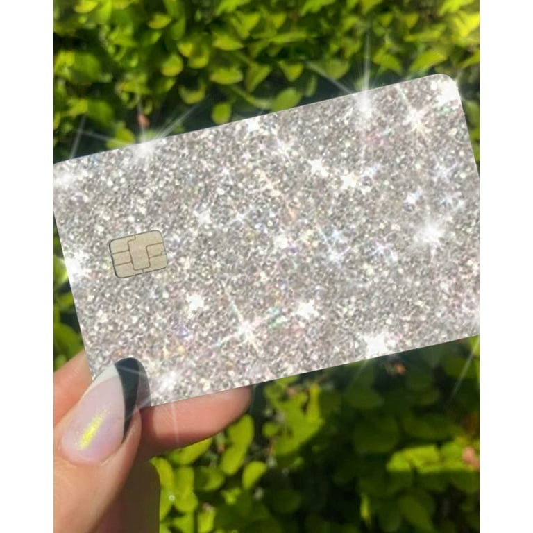 Sticker Shiny Ultra Bling Removable Debit - Credit Card Skin Cover  Especially Bright Back Information, Protecting and Personalizing Bank Card  - No