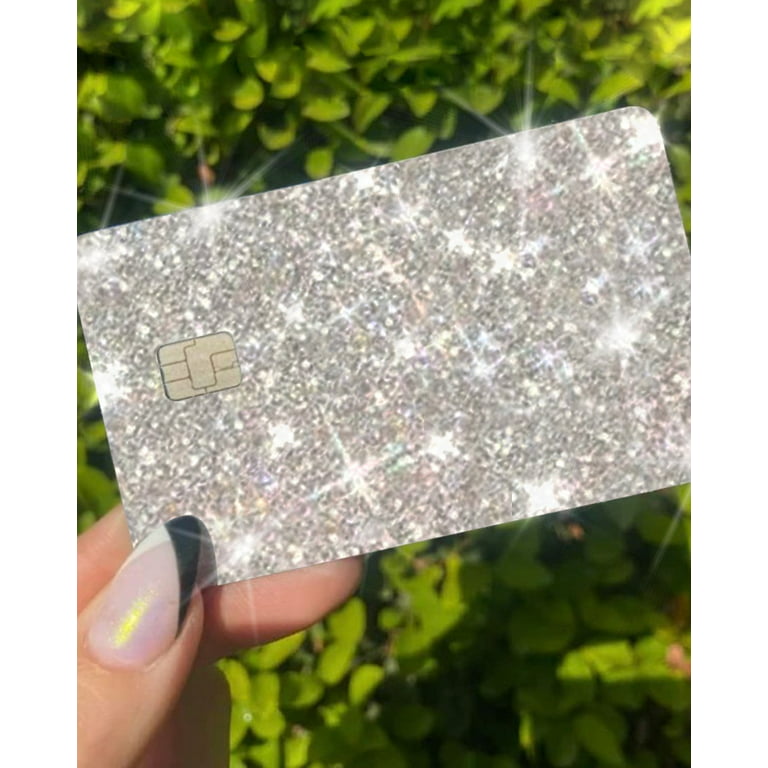 Sticker Shiny Ultra Bling Removable Debit - Credit Card Skin Cover Specially Bright Back Information, Protecting and Personalizing Bank Card - No