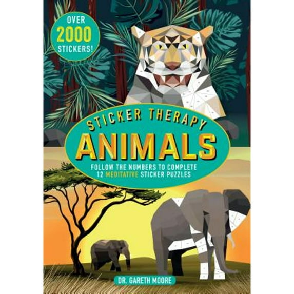 Pre-Owned Sticker Therapy Animals: Follow the Numbers to Complete 12 Meditative Sticker Puzzles (Paperback) 1474869343 9781474869348