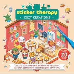 Sticker Therapy: Cozy Creations: Create Your Own Mini Worlds by Building 6 Sticker Scenes with Your Precision Craft Tool, (Paperback)