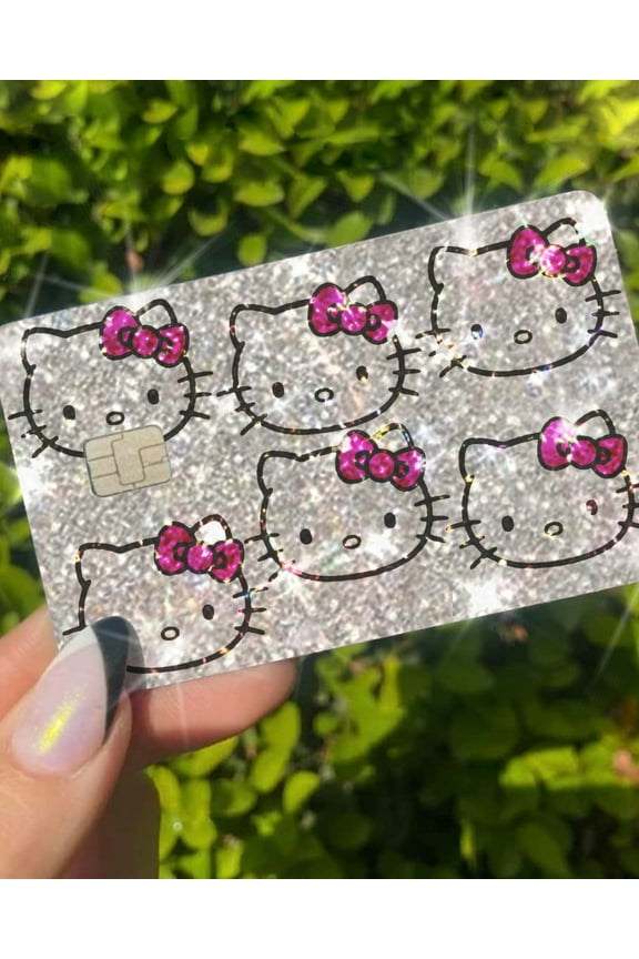Sticker Ultra Bling Debit - Credit Card Skin Shiny Removable Cover Especially Bright Back Information, Protecting - No Bubble, Slim, Waterproof Card Cover Silver Reflective
