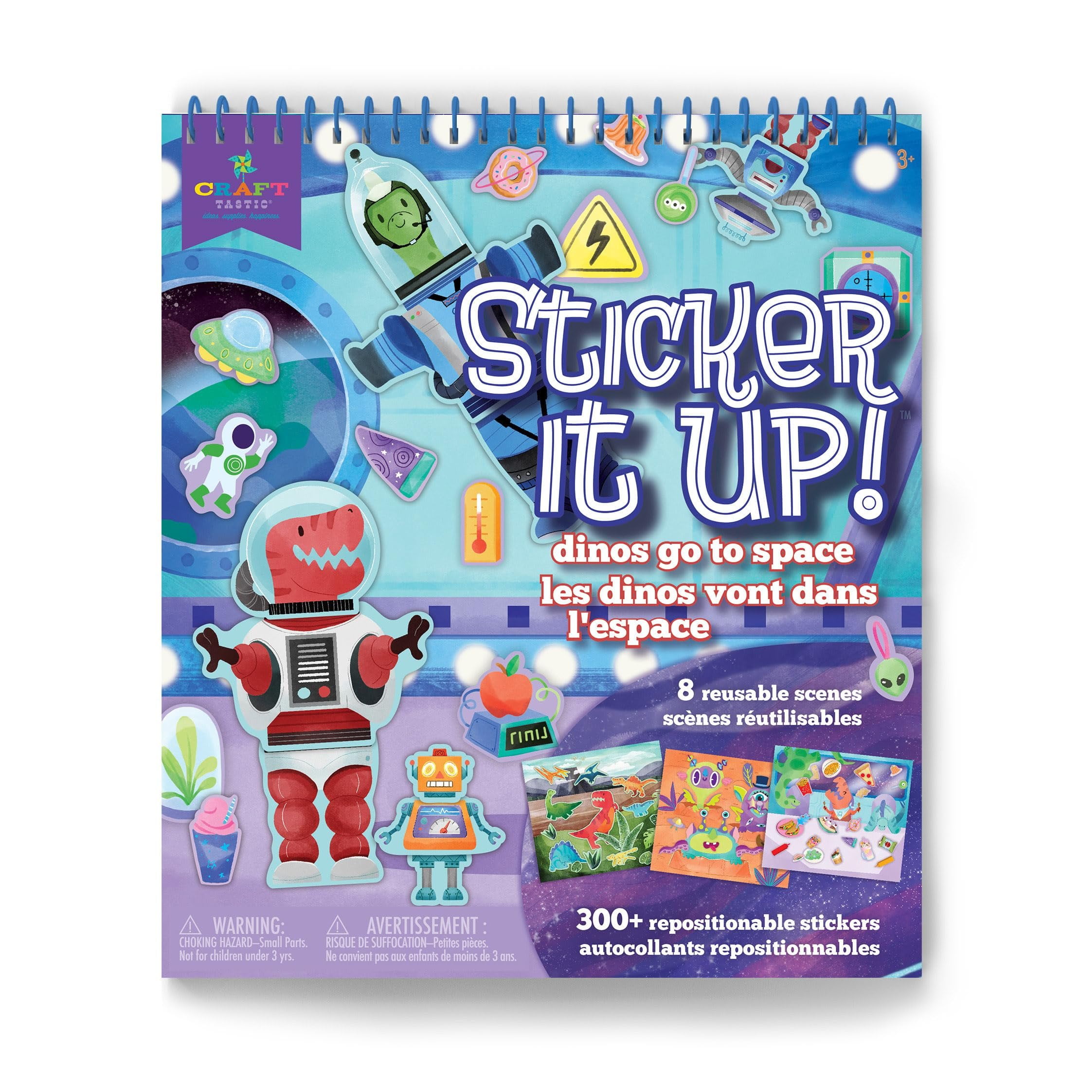 Sticker It Up! - Dinos Go to Space - Repositionable Stickers with 8 ...