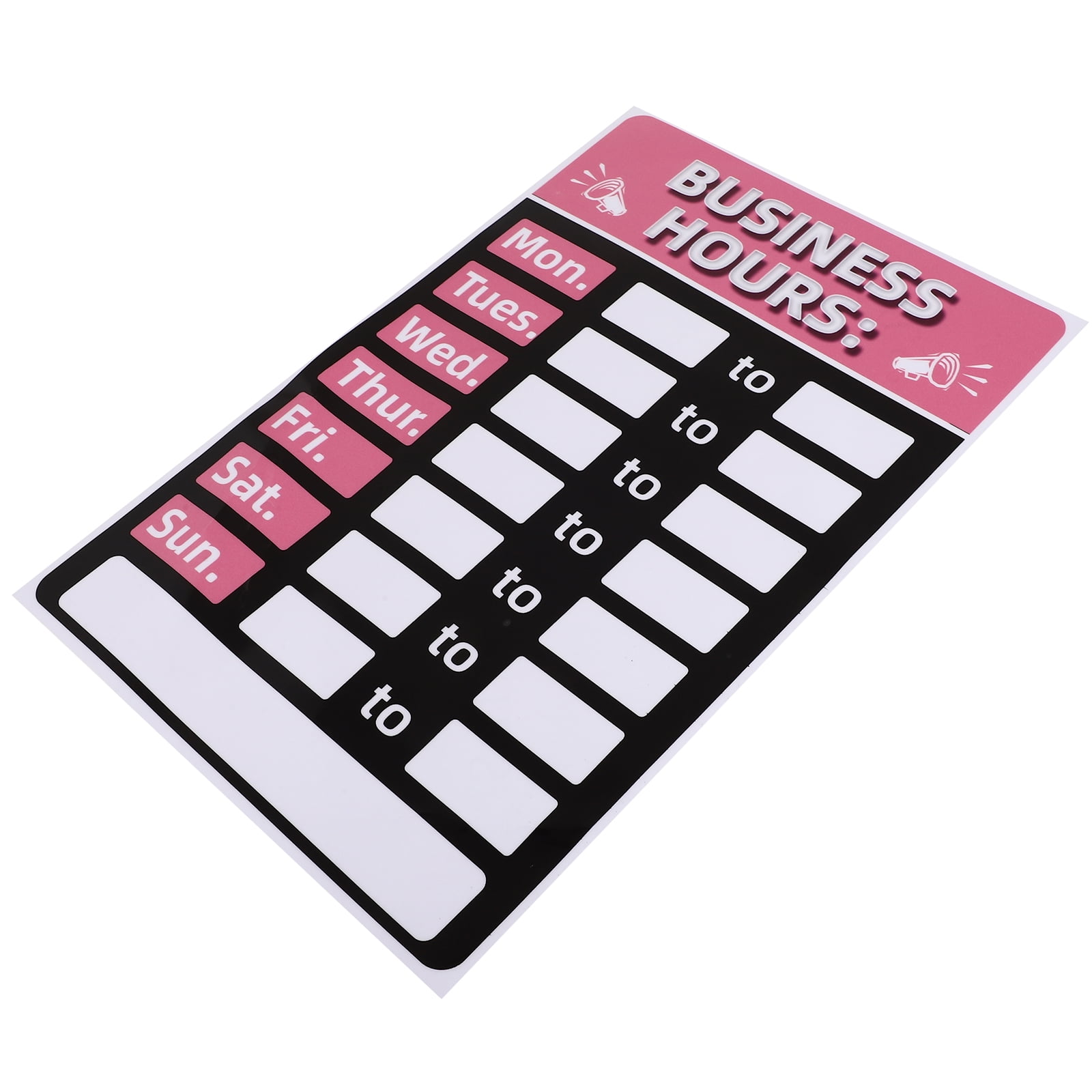 Sticker by Numbers Window Suncatcher Business Hours Sign Self Adhesive