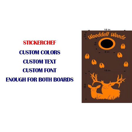 StickerChef Buck Deer Hunting Family Cornhole Board Vinyl Decal Sticker