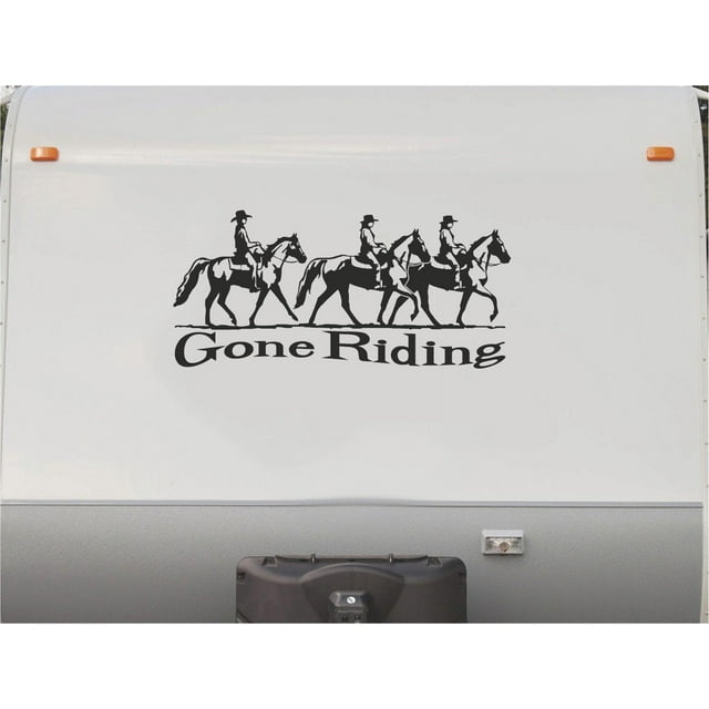 StickerChef Equestrian Horseback Riding Horse Trailer Vinyl Decals Enclosed Trailer Stickers