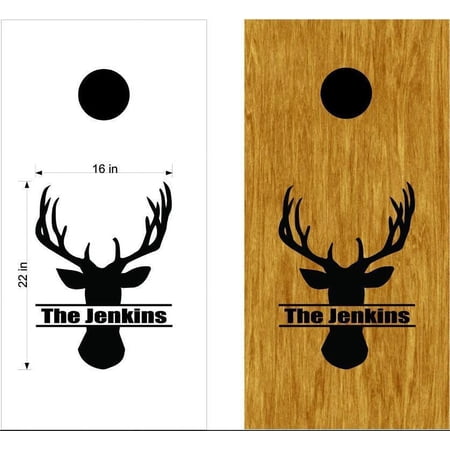 StickerChef Family Name Hunting Buck Deer Cornhole Board Vinyl Decal Sticker 02