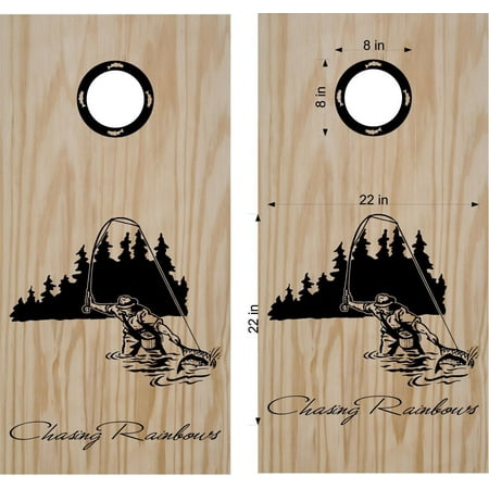 StickerChef Fly Fishing Fish Cornhole Board Vinyl Decal Sticker