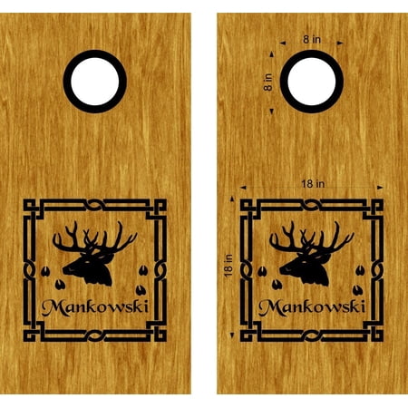 StickerChef Hunting Deer Family Name Cornhole Board Vinyl Decal Sticker