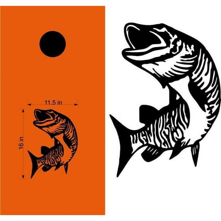 StickerChef Muskey Fish Fishing Cornhole Board Vinyl Decal Sticker