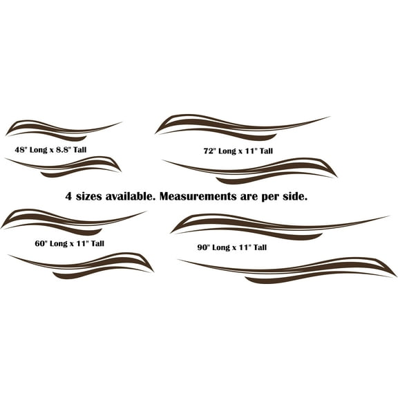 StickerChef Pontoon Boat Stripe Camping Trailer Decals Motor Home RV Replacement Decals TSW08 Set