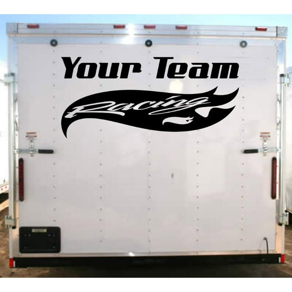 StickerChef Racing Team Name Trailer Decal Vinyl Decal Custom Text Trailer Sticker YT009