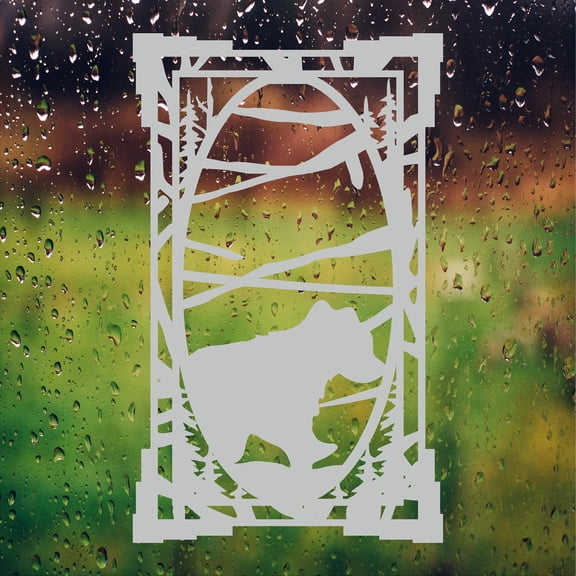 StickerChef Walking Bear Cub Front Door Etched Decal Entry Way Decor Safety Film