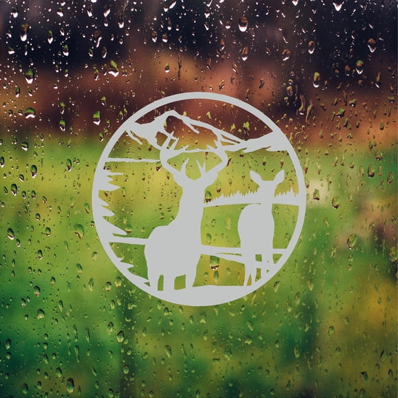 StickerChef White Tail Deer Front Door Etched Decal Entry Way Decor Safety Film Stickers