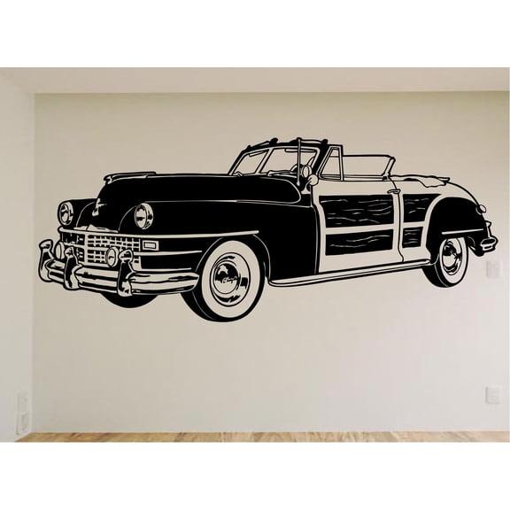 StickerChef Wood Panel Door Car Wall Decal- Auto Murals- Man Cave Garage Signs