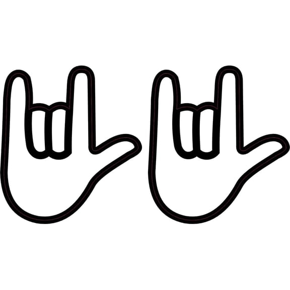 StickerTalk ASL ILY I Love You Hand Stickers, 2 inches x 2.25 inches
