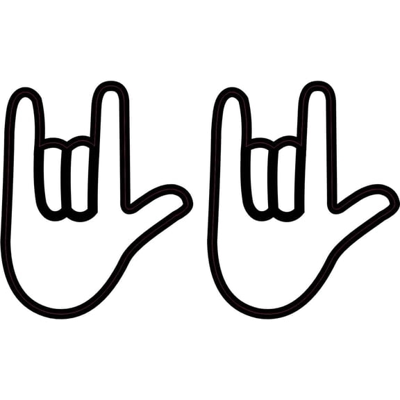 StickerTalk ASL ILY I Love You Hand Stickers, 2 inches x 2.5 inches