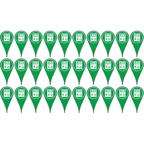 StickerTalk ATM Map Pointer Vinyl Stickers, 0.5 inches x 1 inch