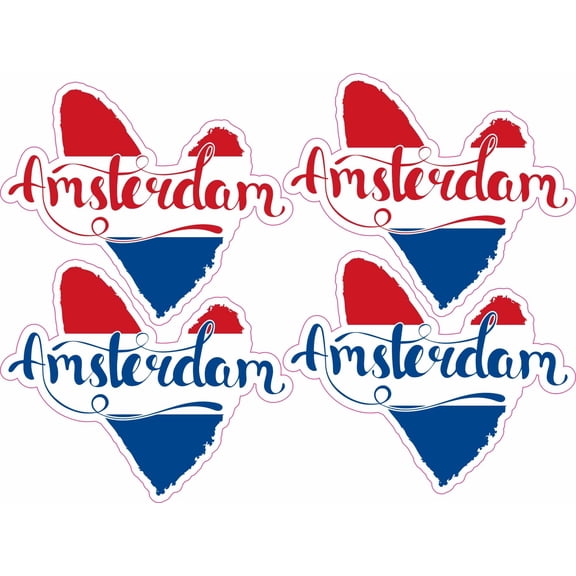 StickerTalk Amsterdam Heart Flag Vinyl Sticker Sheet, 3 inches by 2.5 inches