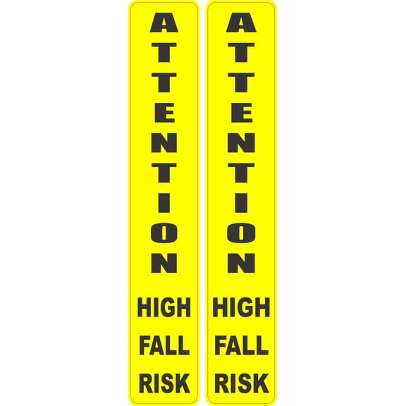 StickerTalk Attention High Fall Risk Vinyl Sticker Sheet, 1.5 inches by 9 inches