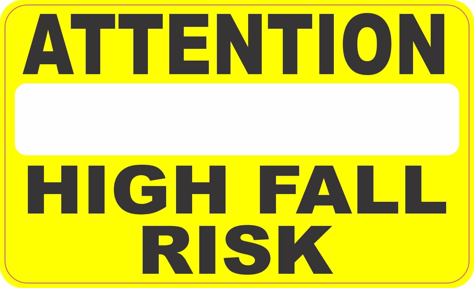 StickerTalk Attention High Fall Risk Yellow Magnet, 5 inches x 3 inches ...