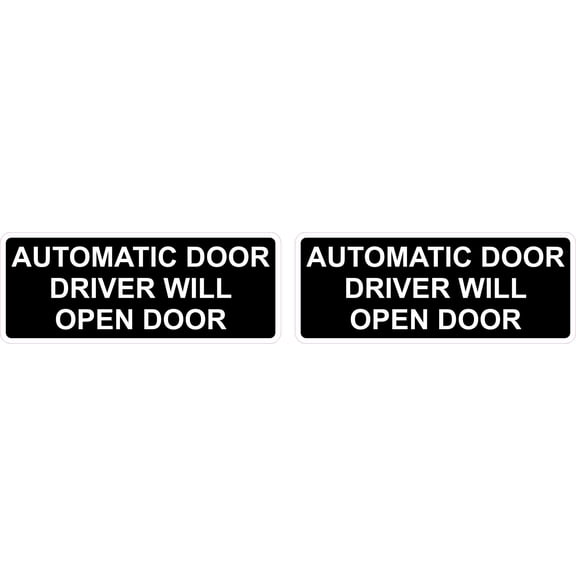 StickerTalk Automatic Door Driver Will Open Door Vinyl Stickers, 1 sheet of 2 stickers, 5 inches x 2 inches each