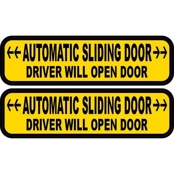 StickerTalk Automatic Sliding Door Driver Will Open Stickers, 1 sheet of 2 stickers, 4 inches x 1 inch