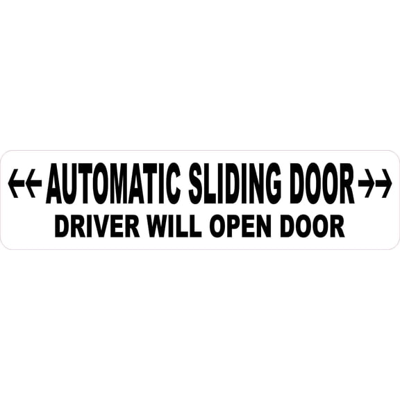 StickerTalk Automatic Sliding Door Driver Will Open Vinyl Sticker, 8 inches x 2 inches