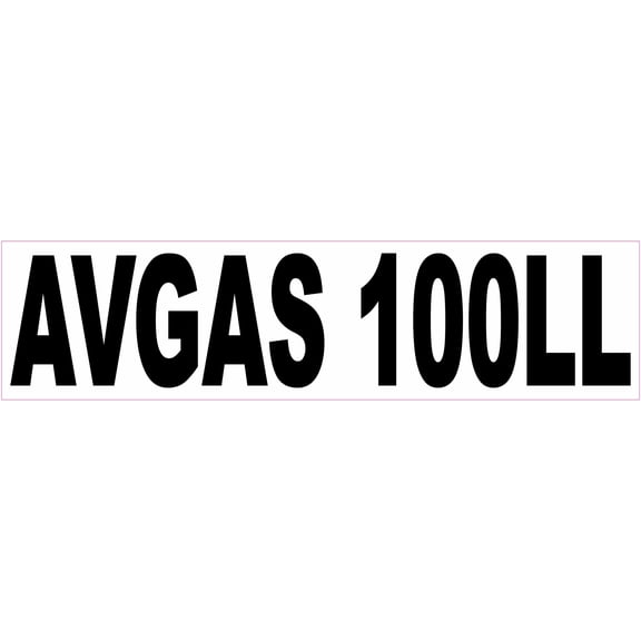 StickerTalk Avgas 100LL Vinyl Sticker, 12 inches x 3 inches