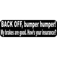 thumbnail image 1 of 10in x 3in Black Back Off Bumper Humper Sticker Vinyl Truck Wind, 1 of 2