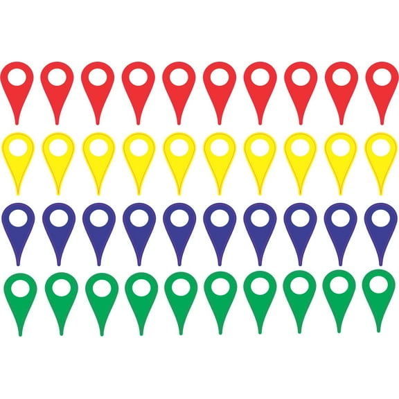 StickerTalk Basic Colors Map Pointer Vinyl Stickers,1 sheet of 40 stickers, .38 inches x .75 inches each