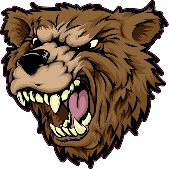 StickerTalk Bear Head Mascot Sticker, 4 inches x 4 inches