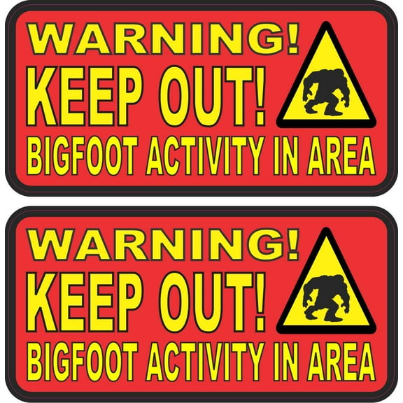 StickerTalk Bigfoot Activity in Area Vinyl Stickers, 1 sheet of 2 stickers, 4 inches x 2 inches each