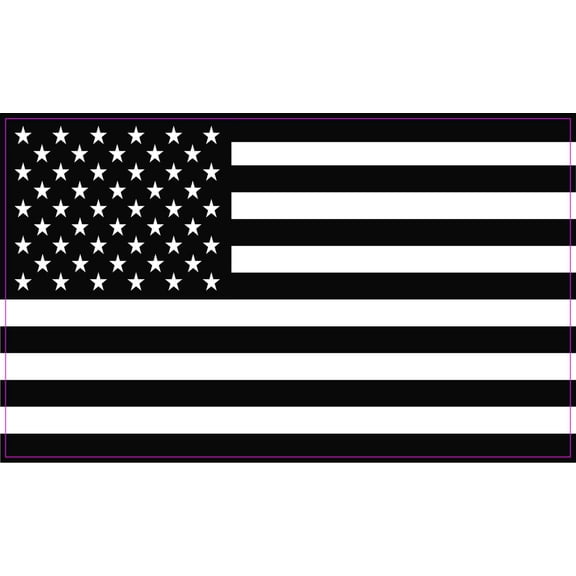 StickerTalk Black and White USA Flag Vinyl Sticker, 5 inches x 3 inches