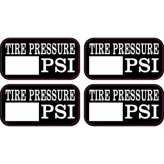 StickerTalk Blank Tire Pressure Vinyl Stickers, 1 sheet of 4 sti
