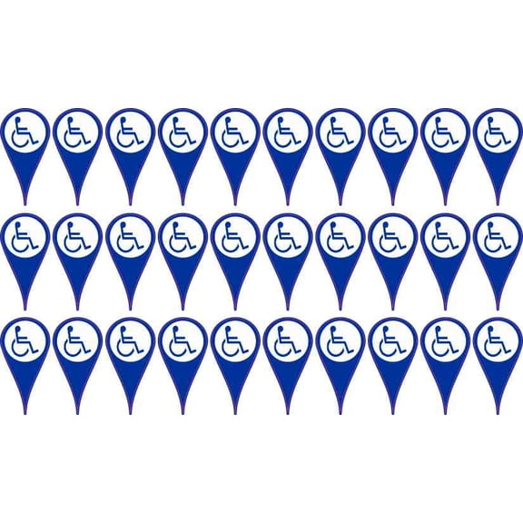 StickerTalk Blue Handicap Map Pointer Vinyl Stickers, 0.5 inches x 1 inch
