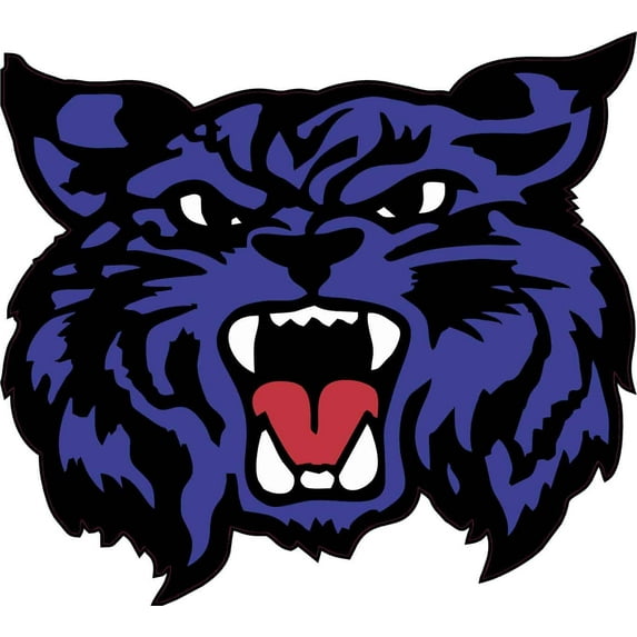 StickerTalk Blue Wildcat Mascot Vinyl Sticker, 4.5 inches x 4 inches