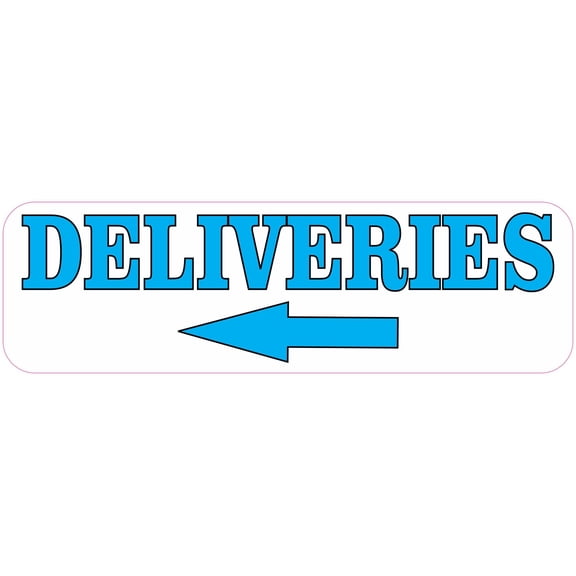StickerTalk Blue and White Left Arrow Deliveries Magnet, 10 inches x 3 inches