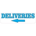thumbnail image 1 of StickerTalk Blue and White Left Arrow Deliveries Vinyl Sticker, 10 inches x 3 inches, 1 of 2
