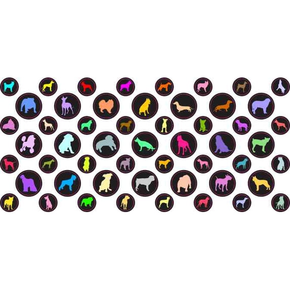StickerTalk, Dog Camera Dots Vinyl Stickers, 1 sheet of 53 stickers, 32 0.25 in. dia., 21 0.375 in. dia.