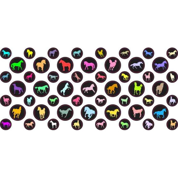 StickerTalk, Horse Camera Dots Vinyl Sticker, 1 sheet of 53 stickers, 32 0.25 in. dia., 21 0.375 in. dia.