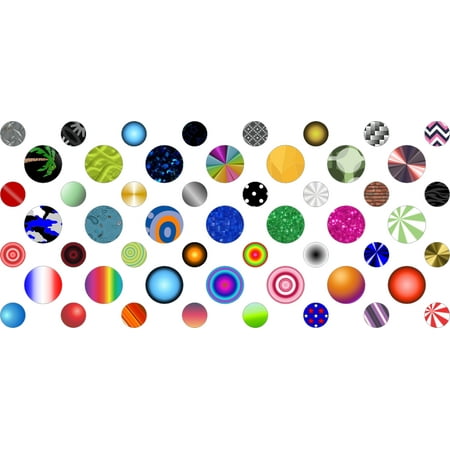 StickerTalk, Random Patterns Camera Dots Covers, 1 sheet of 53 stickers, 32 0.25 in. dia., 21 0.375 in. dia.