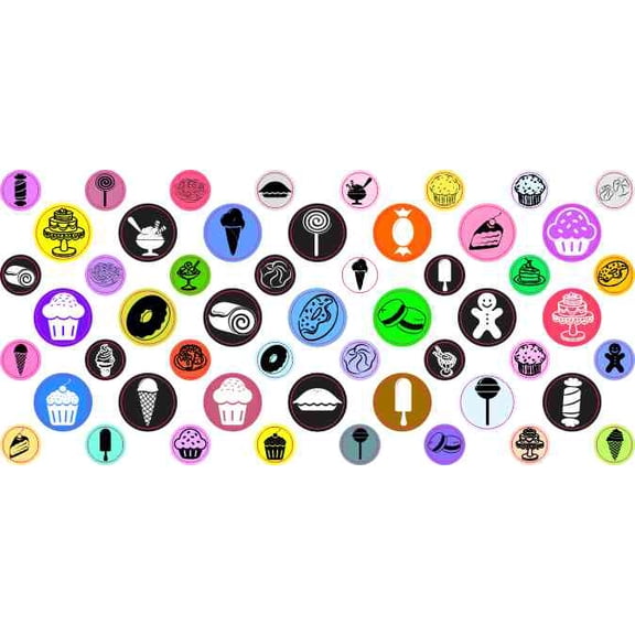 StickerTalk, Sweet Treat Camera Dots Webcam Covers, 1 sheet of 53 stickers, 32 0.25 in. dia., 21 0.375 in. dia.