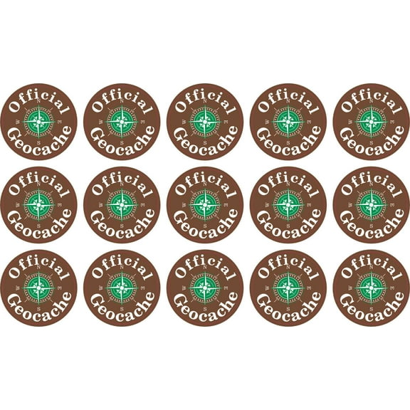 StickerTalk Brown Official Geocache Vinyl Stickers, 1 inches x 1